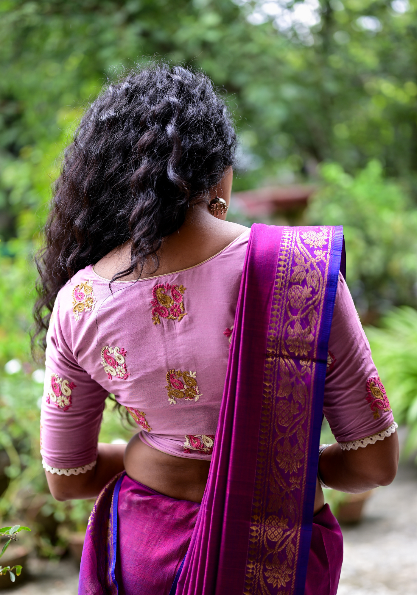 BLUSH PINK BALUCHARI PAISLEY BLOUSE