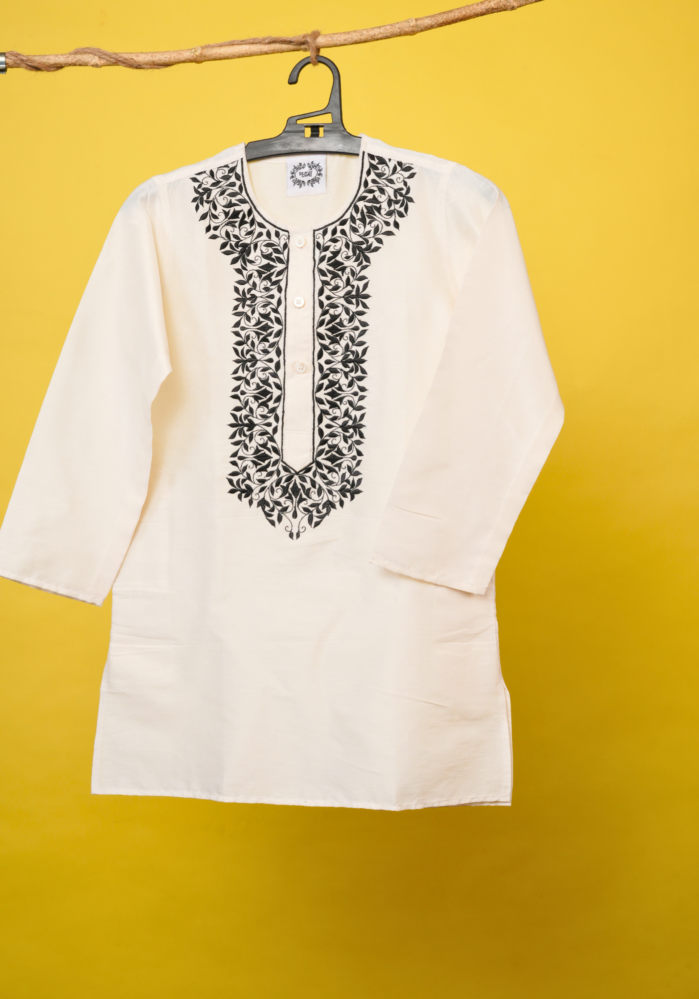 NEET BOR BLACK& WHITE KURTA DHUTI SET
