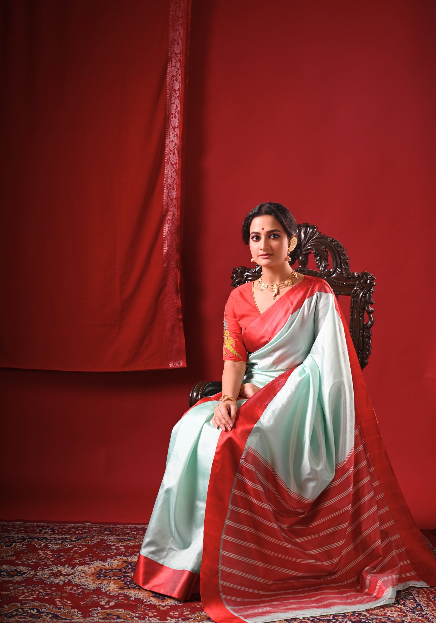 NEELA AASMAN GOROD SILK SAREE