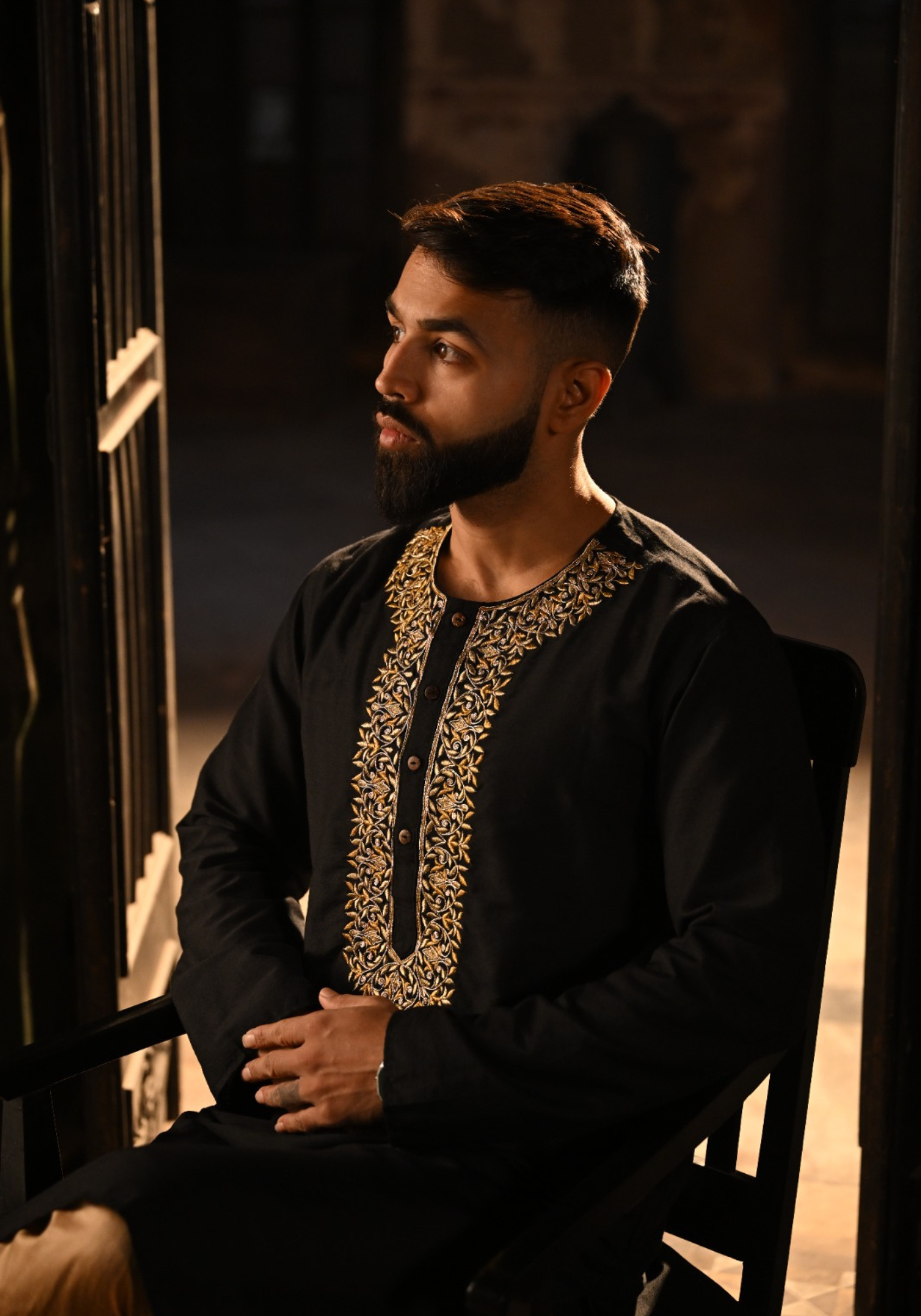 SHAPTAPADI BLACK KURTA