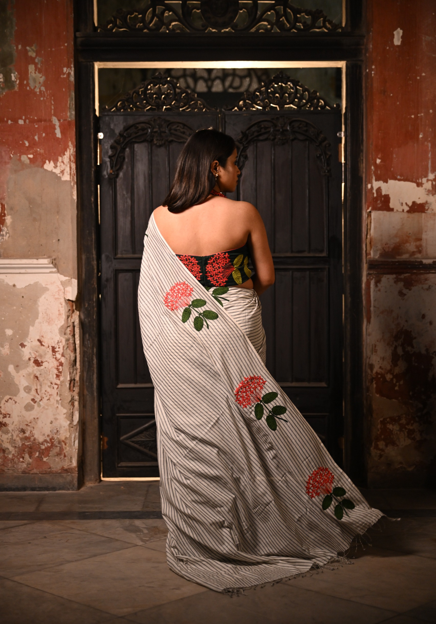 PINE GREEN RONGON HALTER BLOUSE