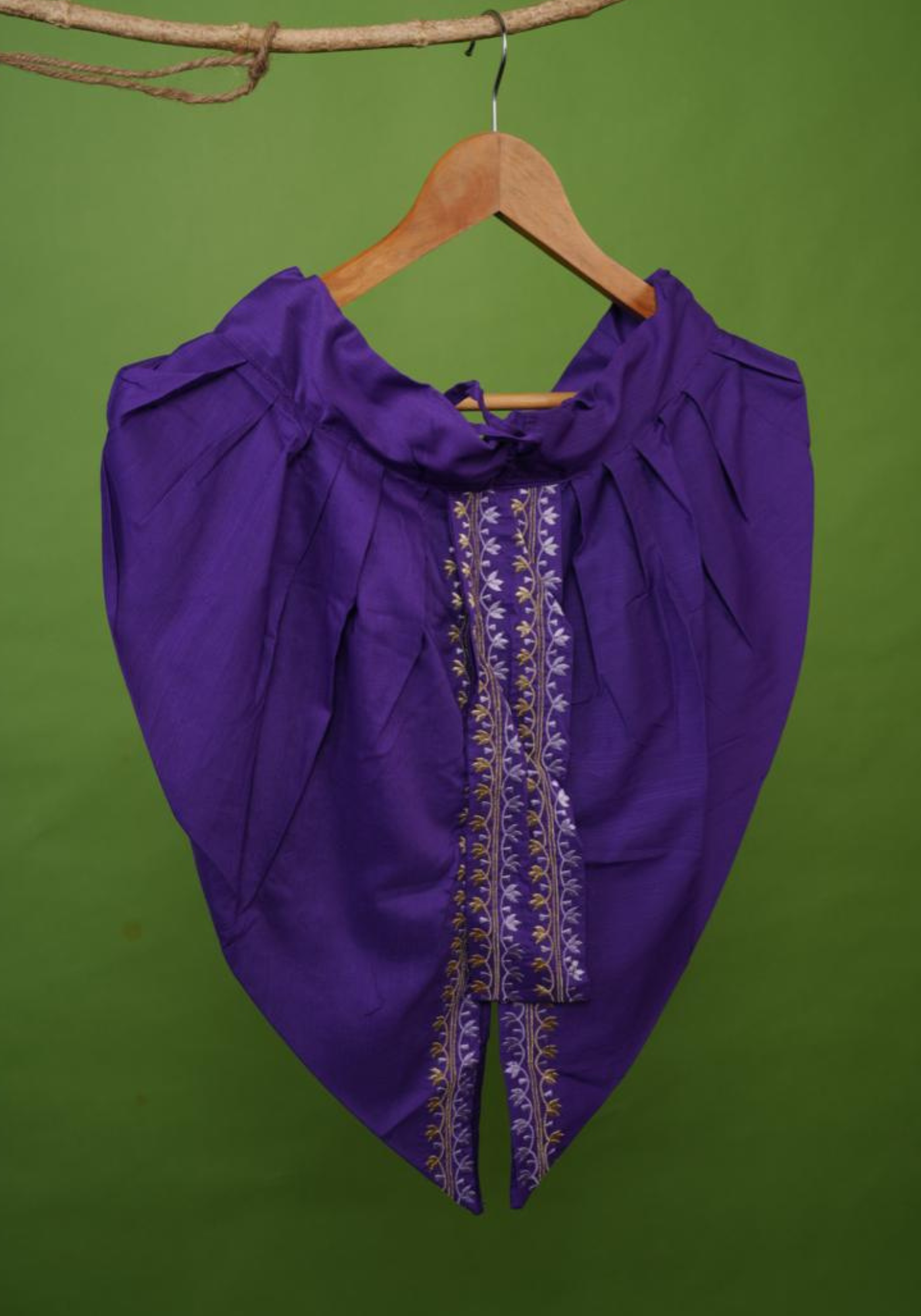 PURPLE NOTUN JAMDANI KAJ KURTA DHUTI SET