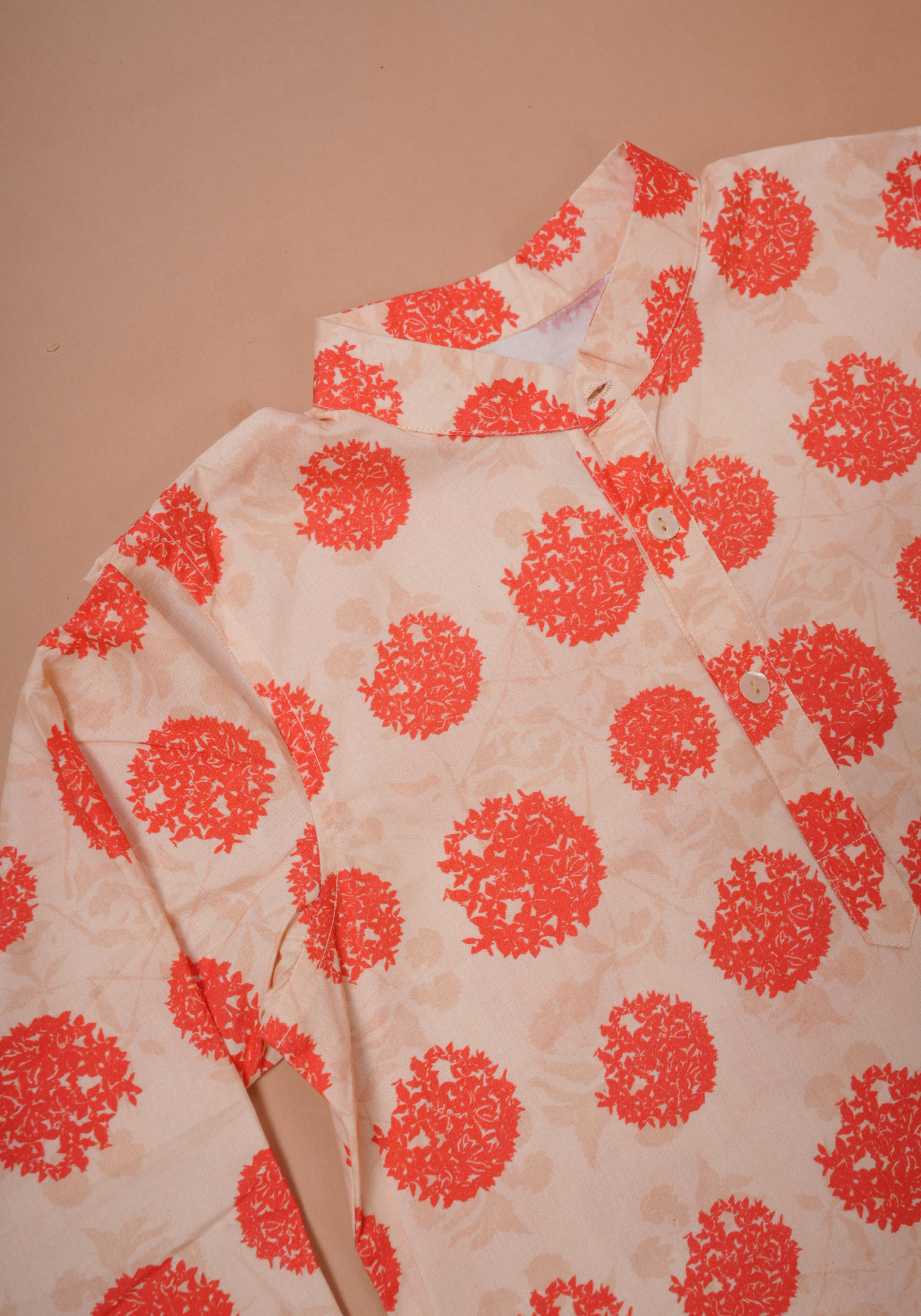 RONGON PRINTED ORANGE KURTA
