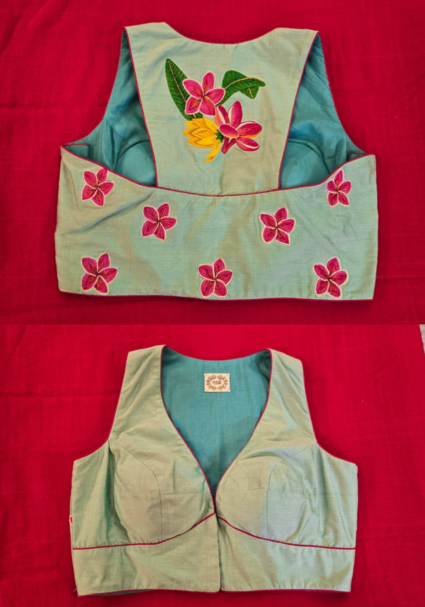 CHAMPA MINT RACERBACK BLOUSE