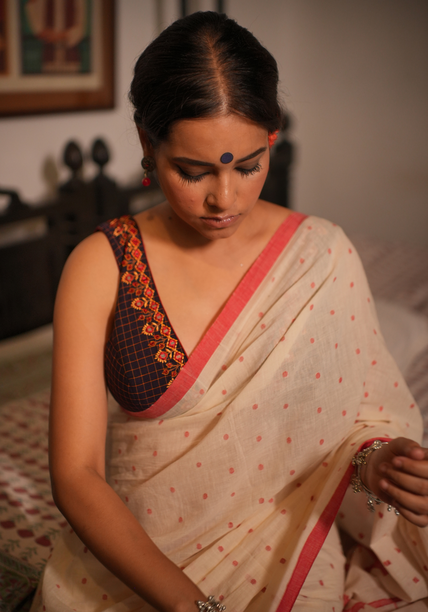 DIVYA PURPLE CHECKS BLOUSE