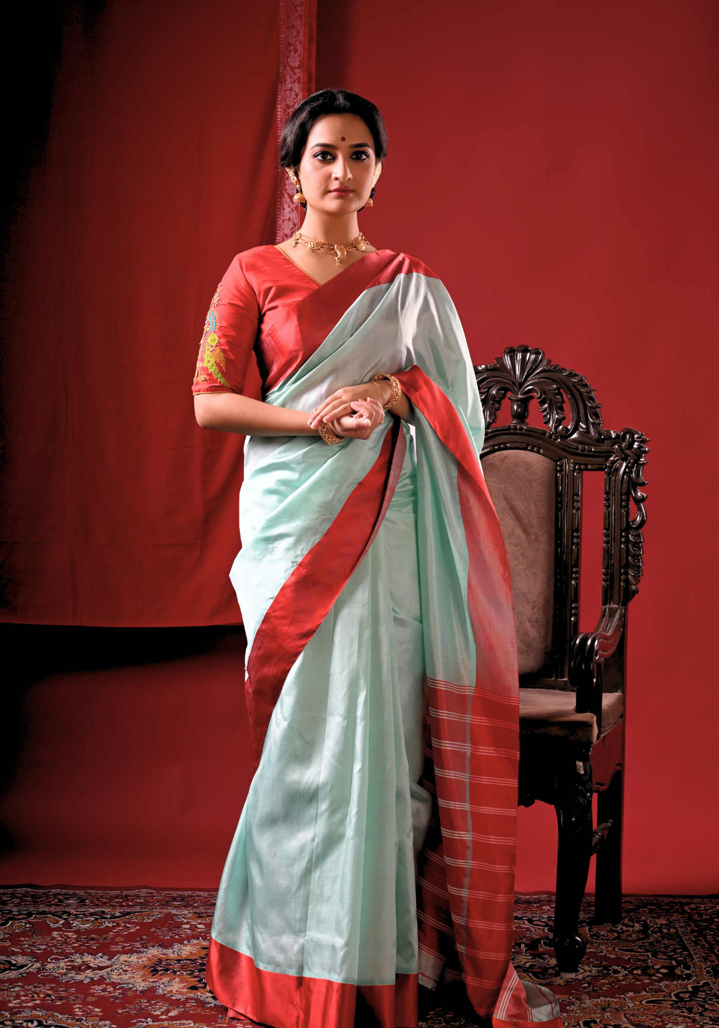 NEELA AASMAN GOROD SILK SAREE