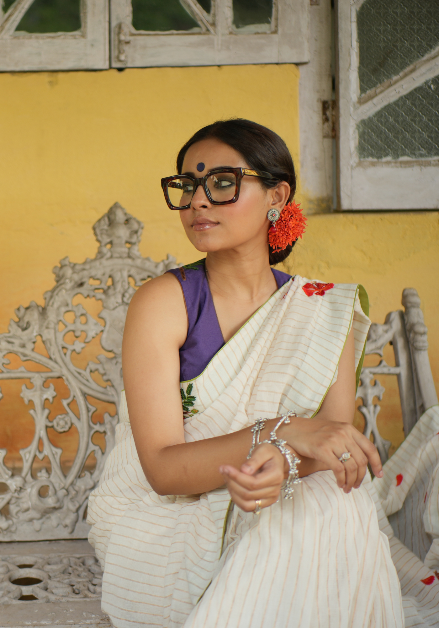 KRISHNACHURA PURPLE RACERBACK BLOUSE