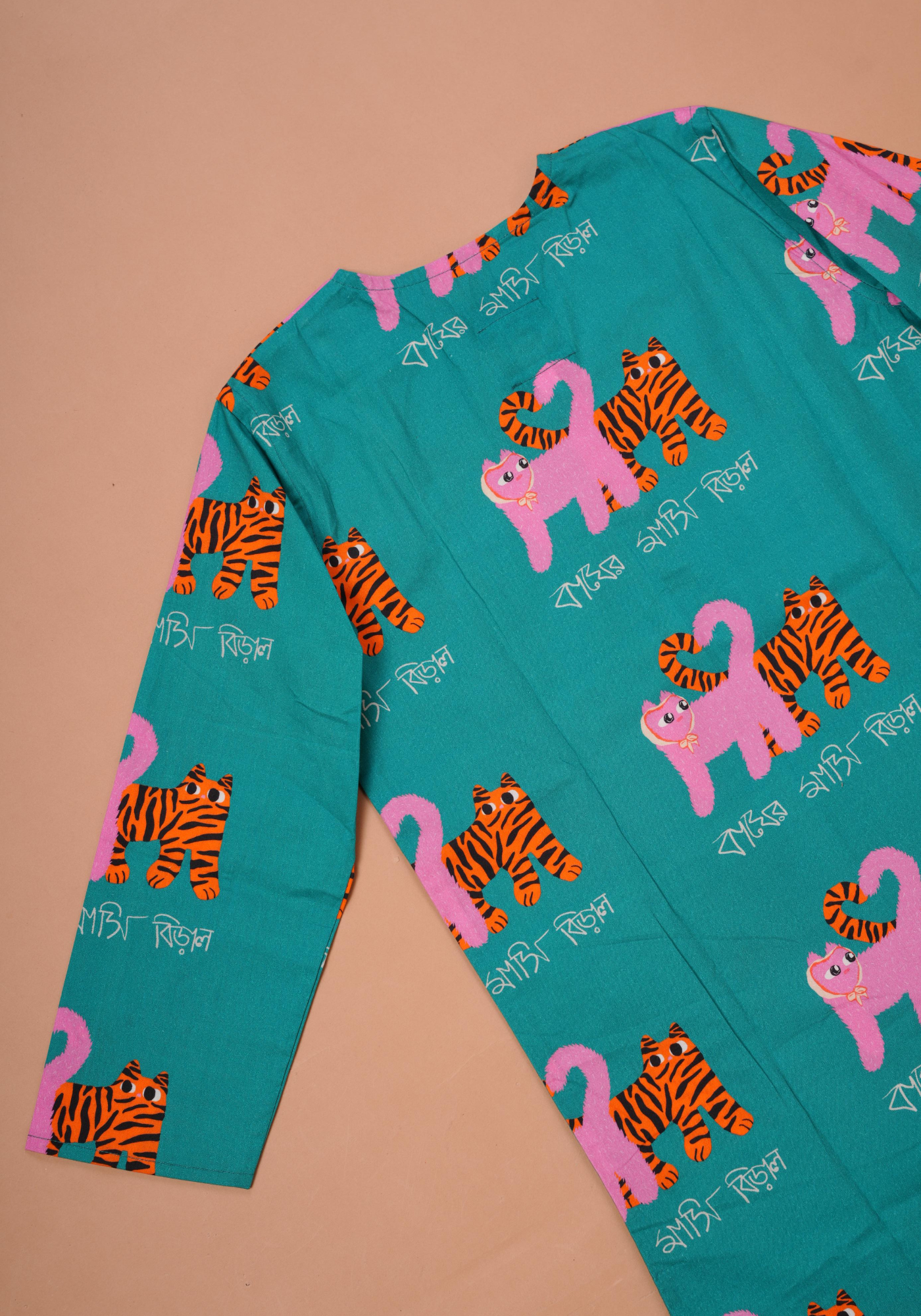BAGHER MASHI TEAL KURTA