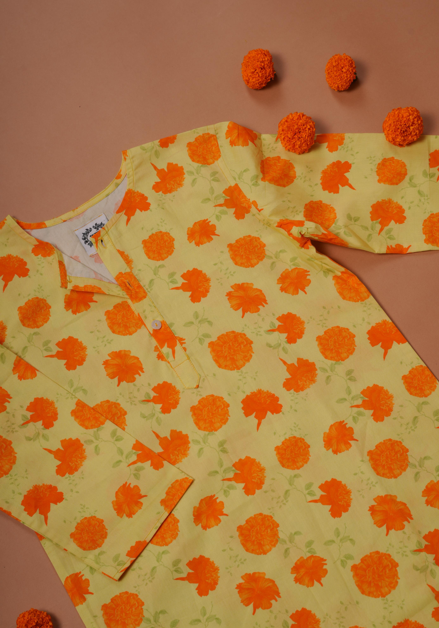 MARIGOLD PRINTED YELLOW KURTA