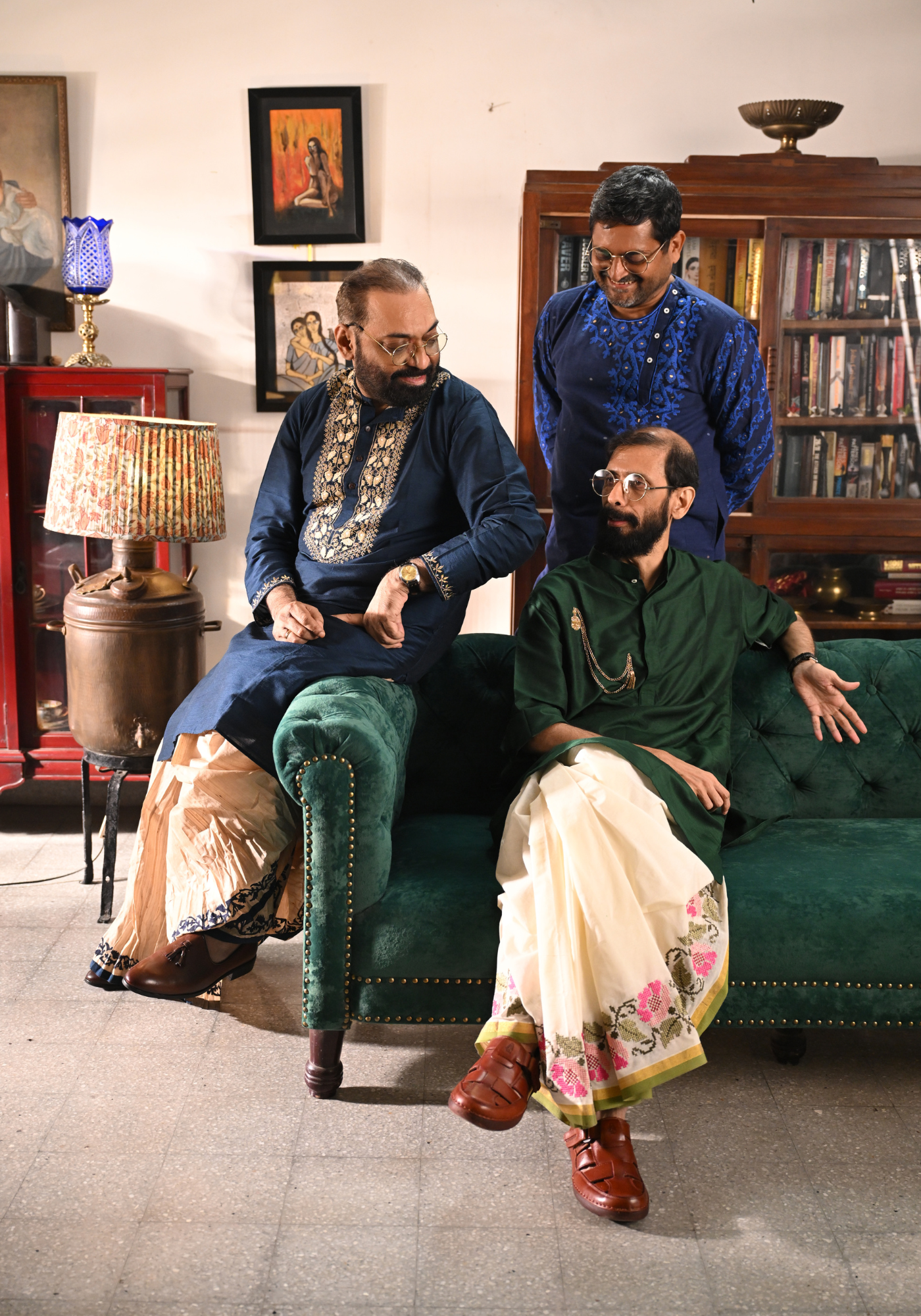POCKET GHORI EMERALD GREEN KURTA