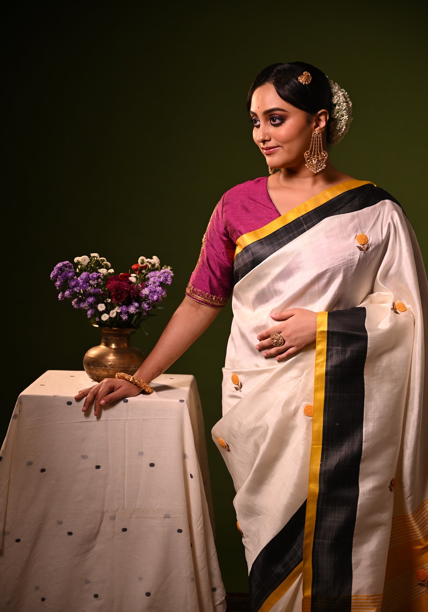 PURPLE BALUCHARI KOLKA BLOUSE