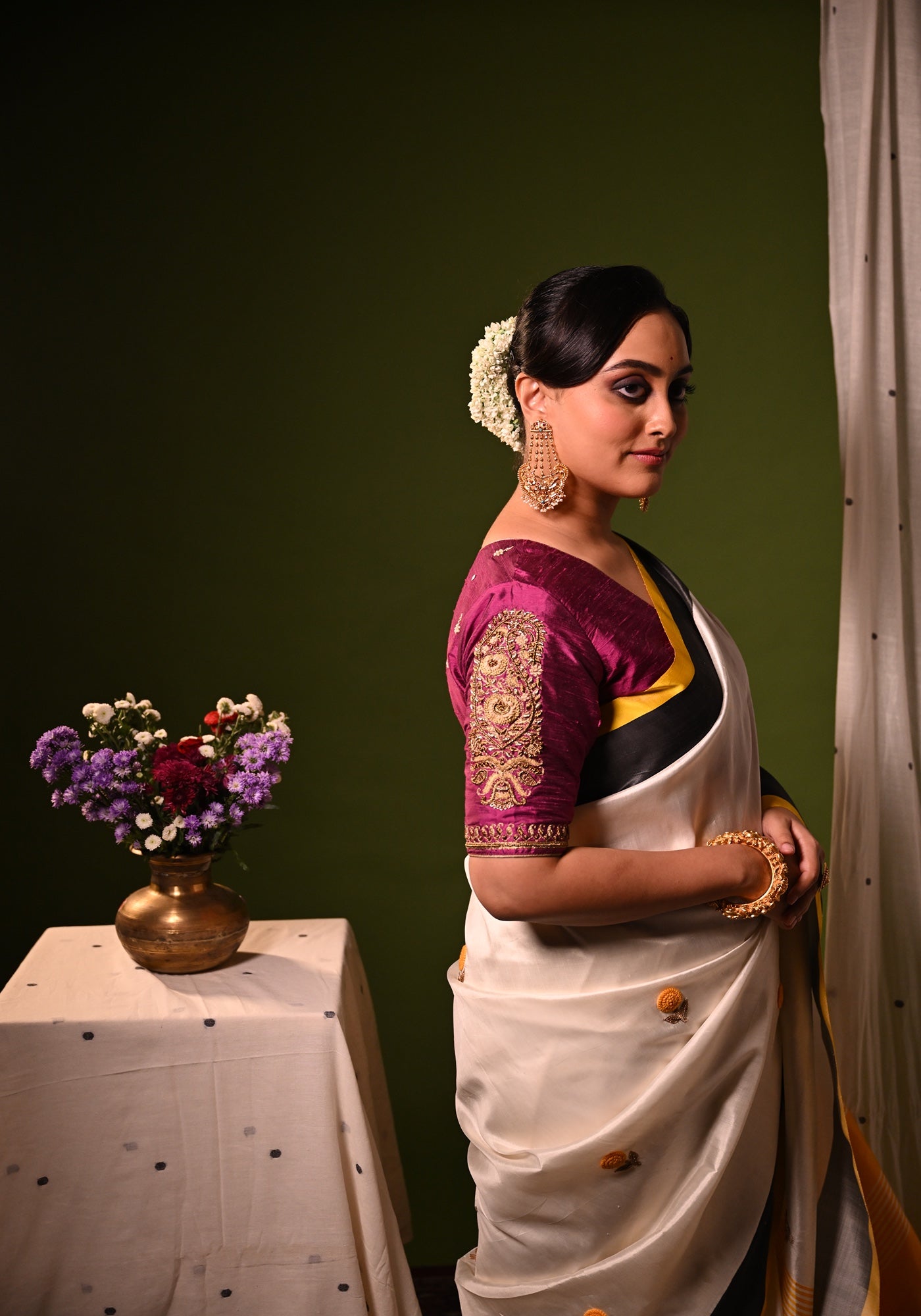 PURPLE BALUCHARI KOLKA BLOUSE