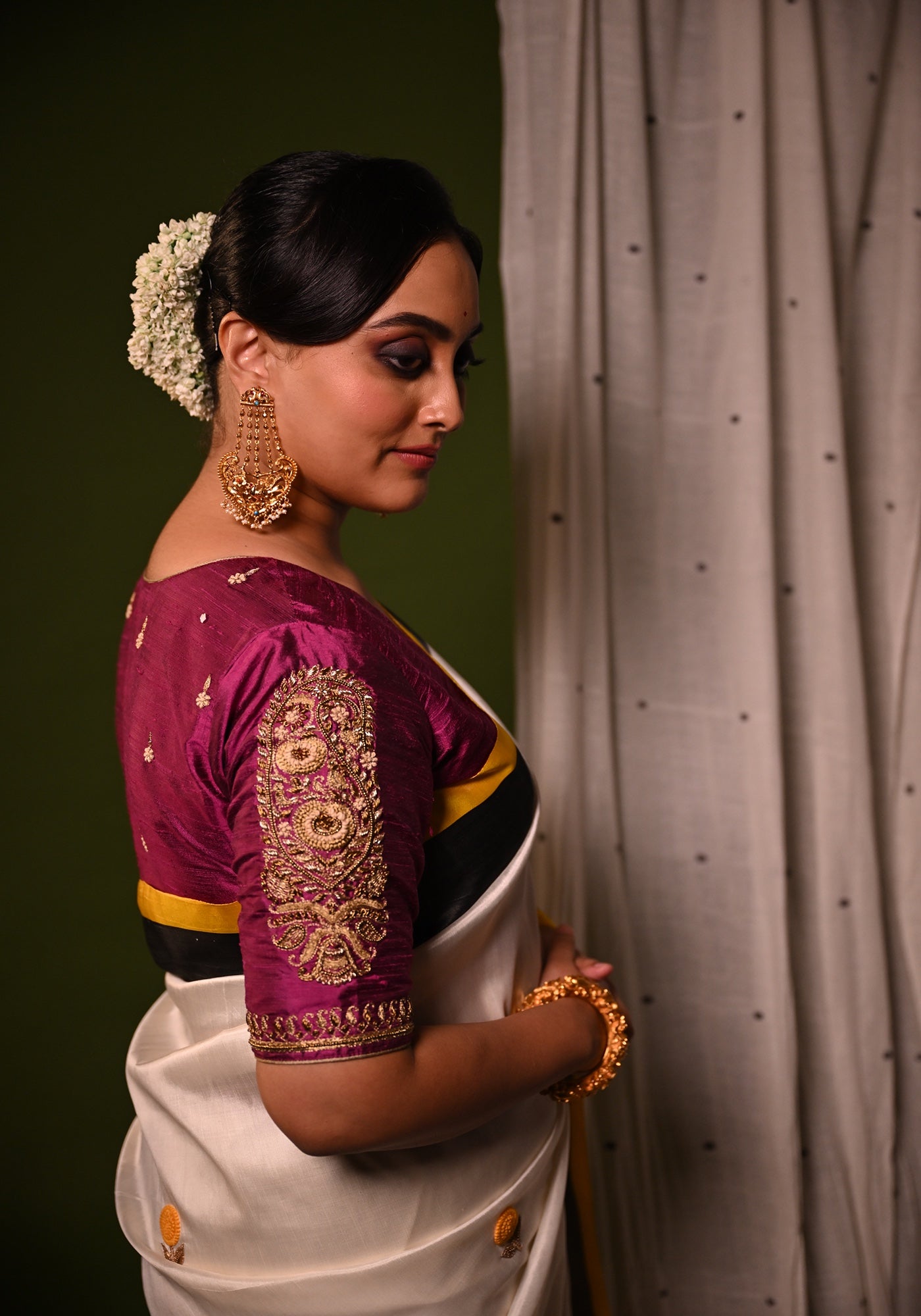 PURPLE BALUCHARI KOLKA BLOUSE