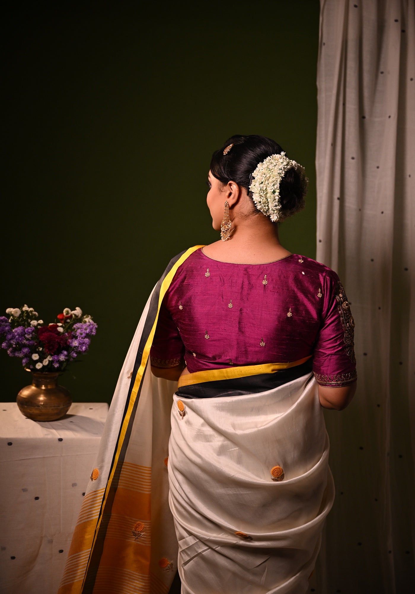 PURPLE BALUCHARI KOLKA BLOUSE