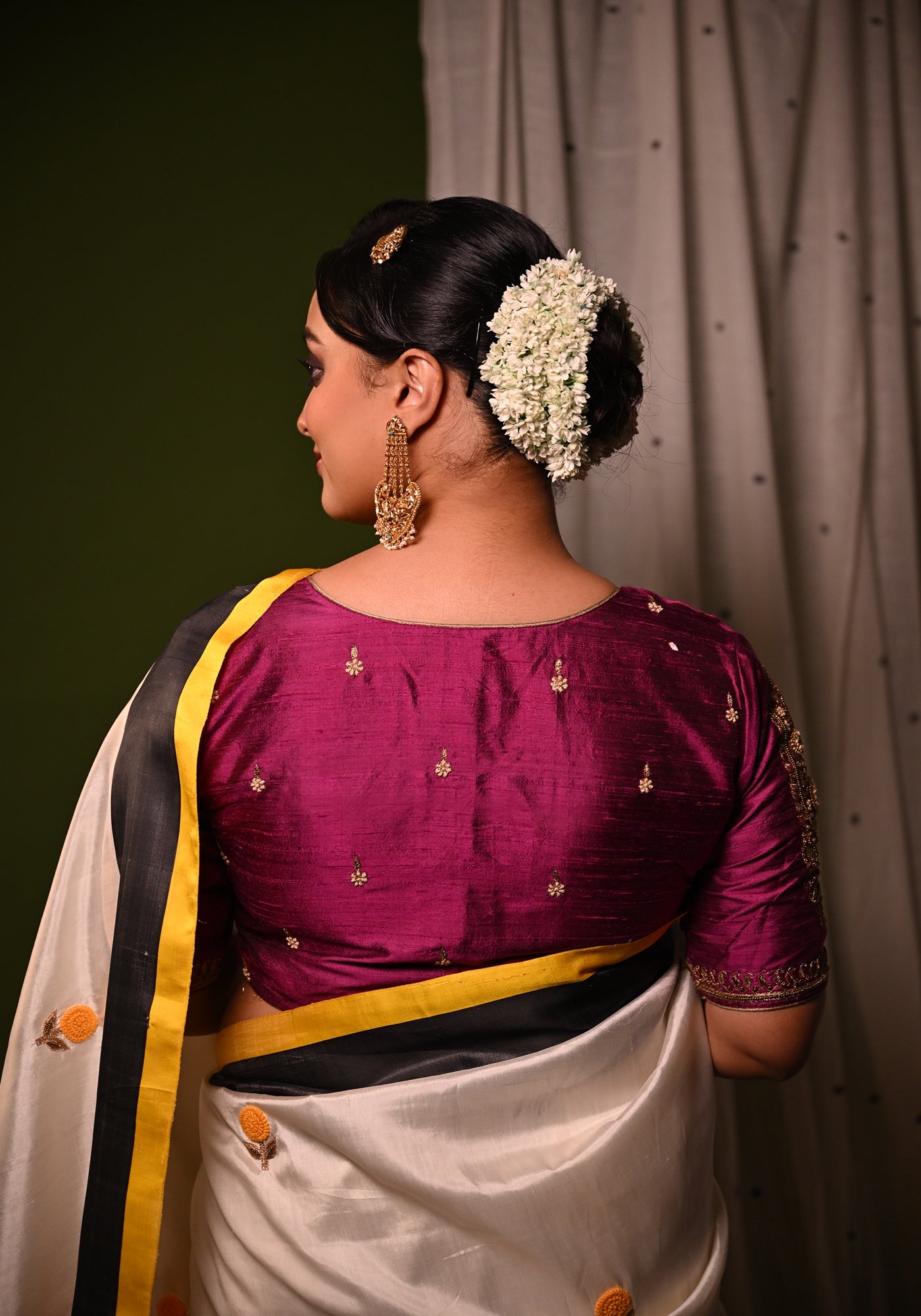 PURPLE BALUCHARI KOLKA BLOUSE