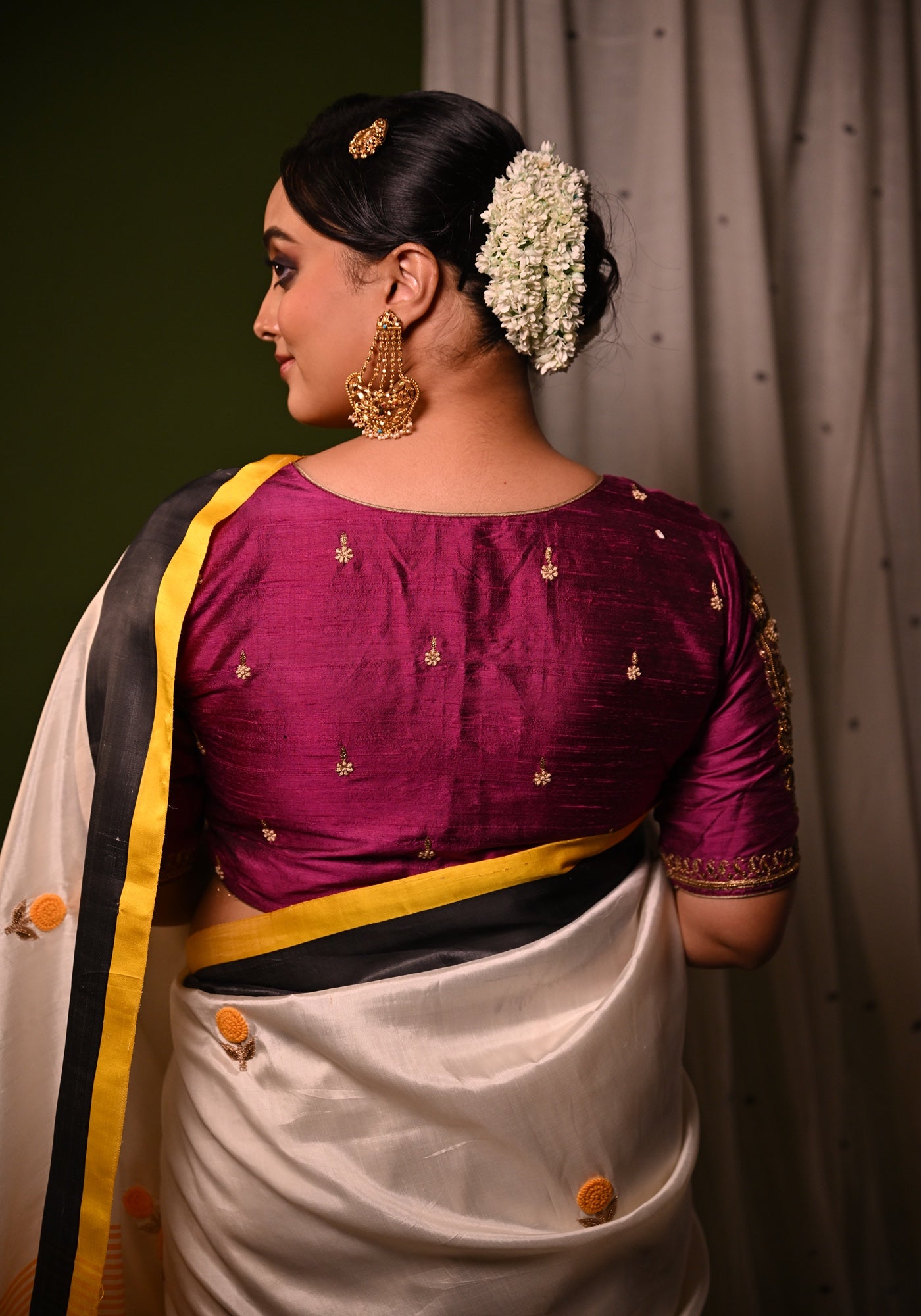PURPLE BALUCHARI KOLKA BLOUSE