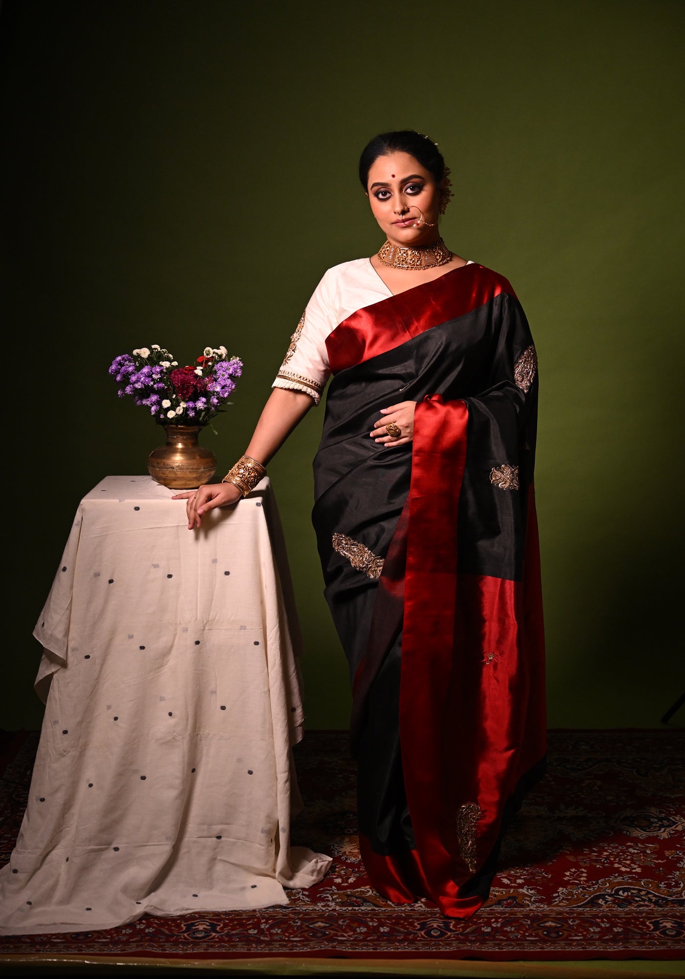 BLACK KOLKA SHANAI GOROD SAREE