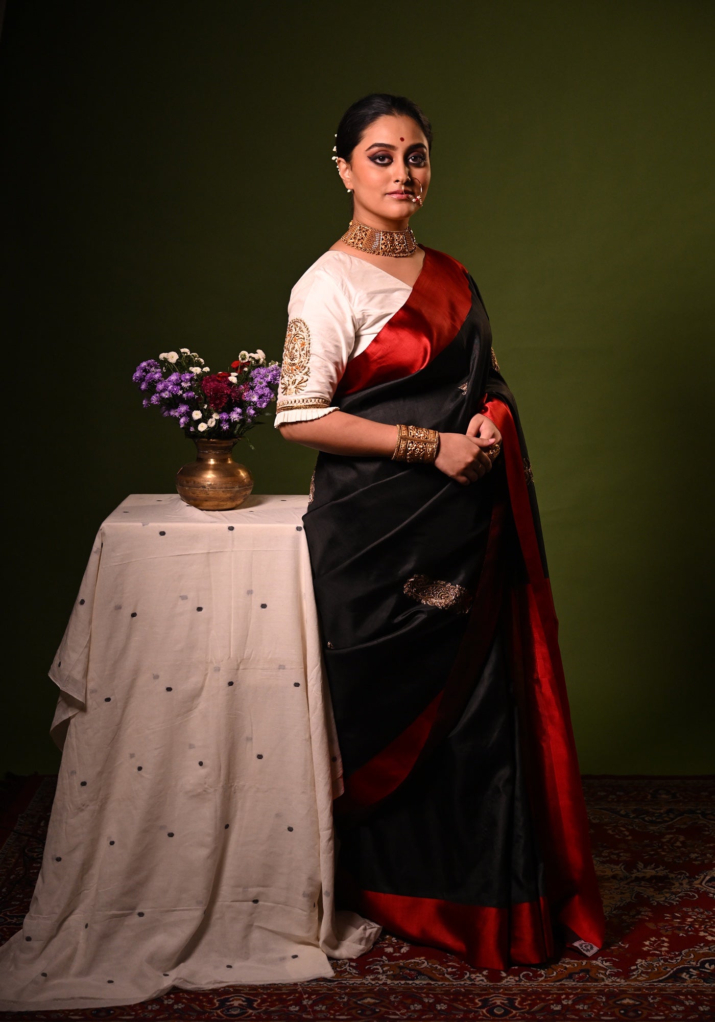 BLACK KOLKA SHANAI GOROD SAREE