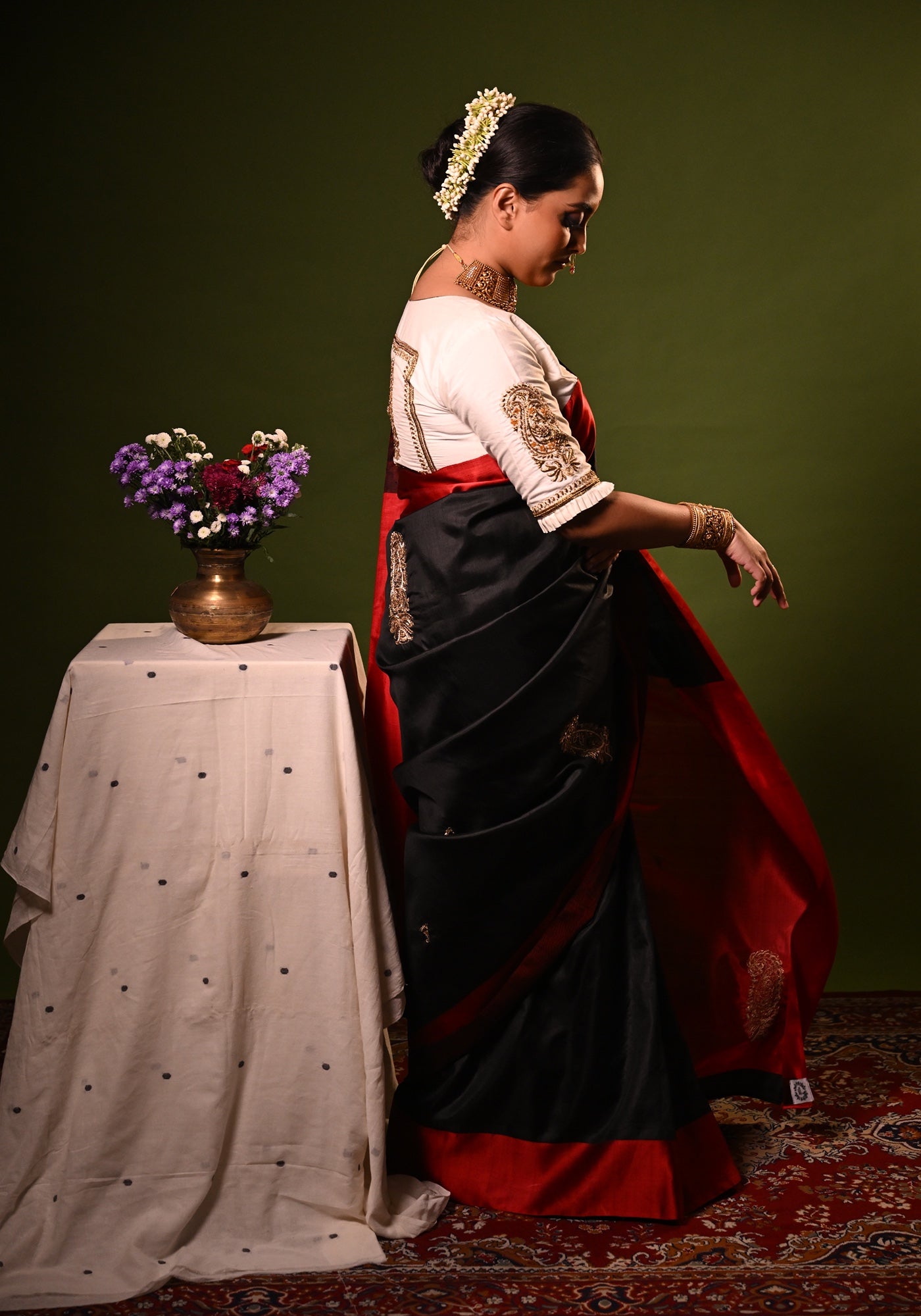 BLACK KOLKA SHANAI GOROD SAREE