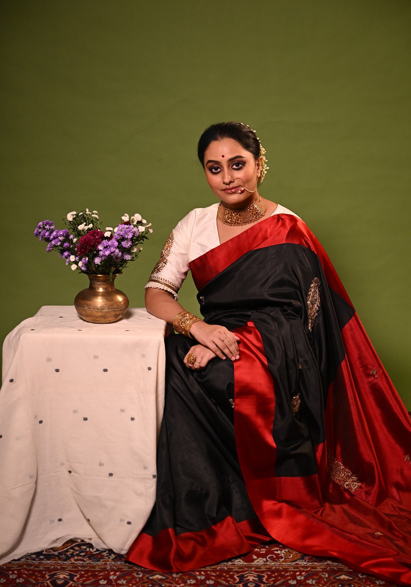 BLACK KOLKA SHANAI GOROD SAREE