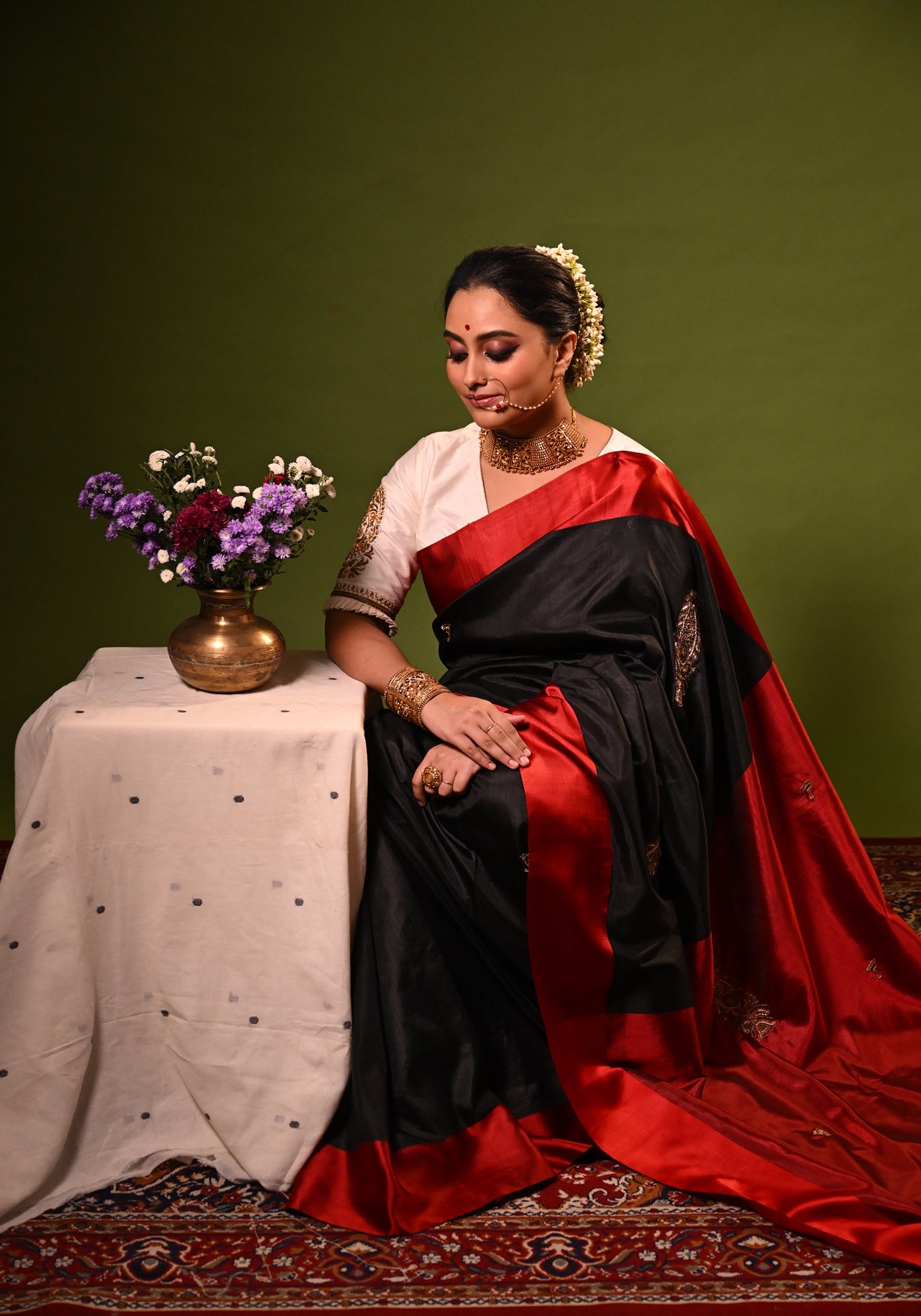 BLACK KOLKA SHANAI GOROD SAREE