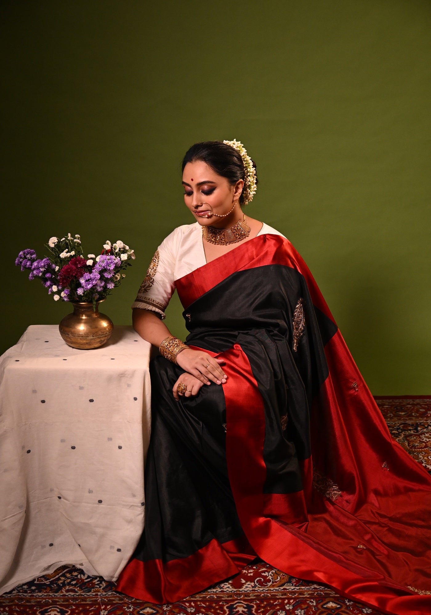 BLACK KOLKA SHANAI GOROD SAREE