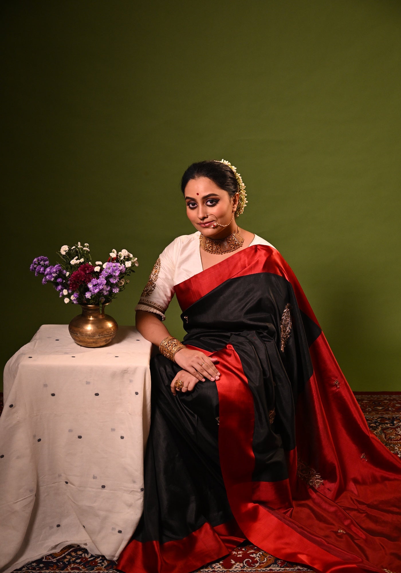 BLACK KOLKA SHANAI GOROD SAREE