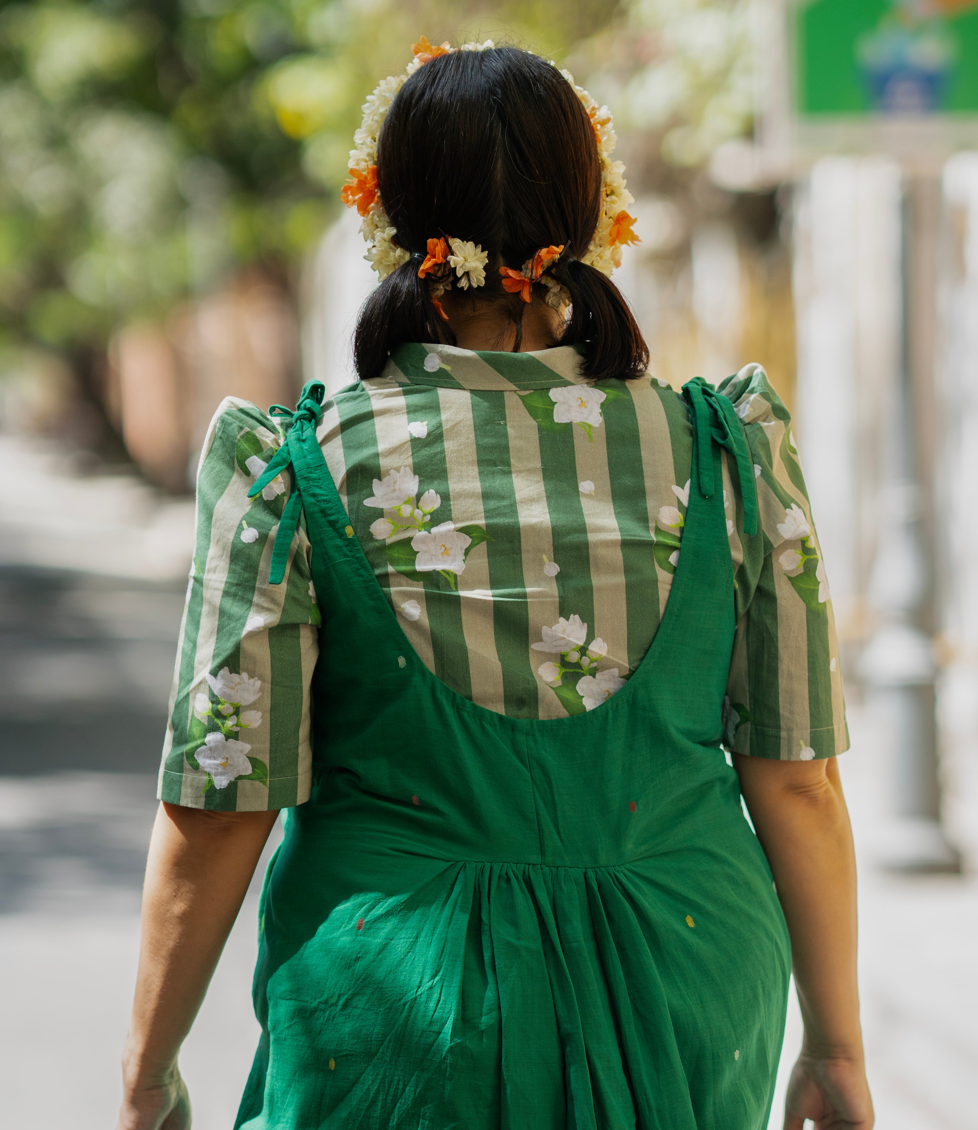 MALLI POO GREEN STRIPED SHIRT