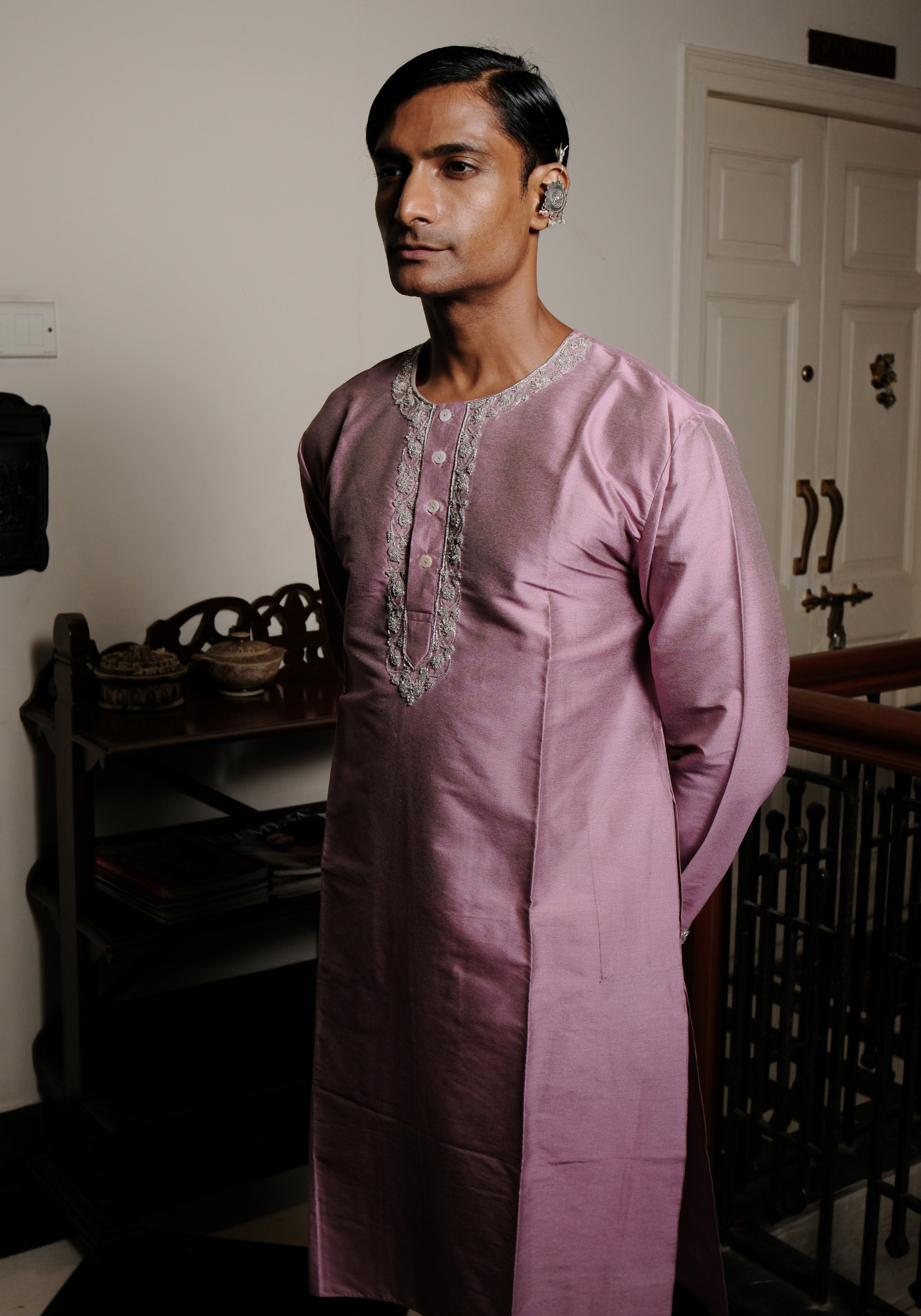 LAVENDER BLUSH SILVER ZARDOUSI KURTA