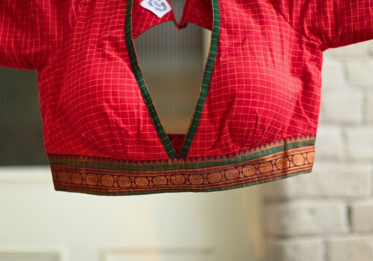 RED SOUTH COTTON BLOUSE