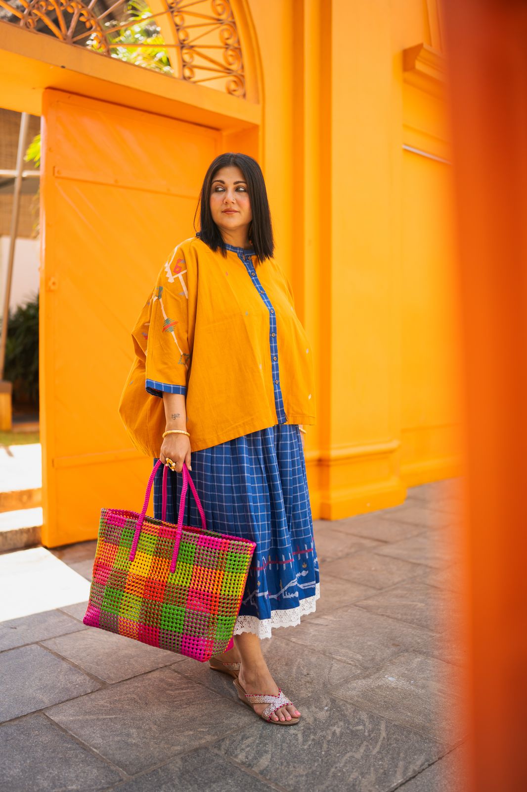 HOLIDAY MIDI JAMDANI SKIRT