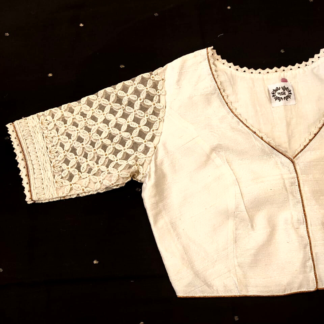 WHITE JAAL (Hand Embroidered)