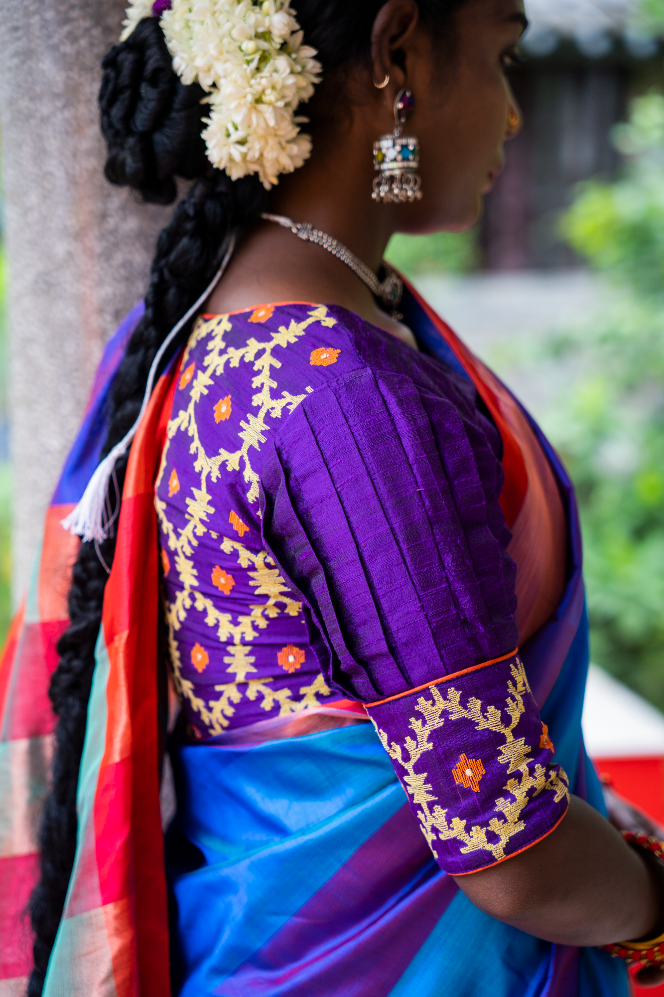 Shop Online Designer Party Wear Bandhej Patola Silk Saree in Rama Blue -  Shivani Style House UK